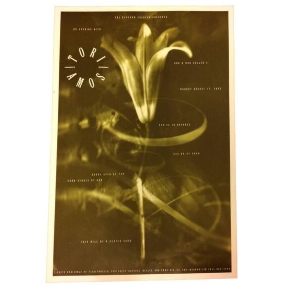 TORI AMOS & A Man Called E 1992 Beacham Theater Concert Poster RARE! 11x17 - Picture 1 of 11